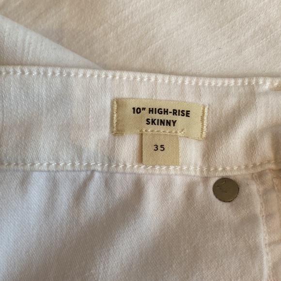 Madewell NWT pure white high rise 10” skinny jeans size 35 regular 28” inseam - Picture 7 of 12